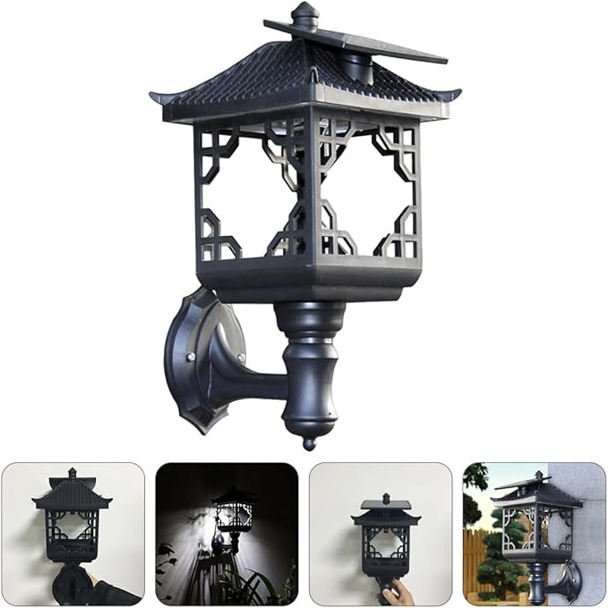 Solar LED Outdoor Wall Lantern Waterproof Matte Black Porch Light Yard Wall Sconce for Garden Garage Doorway | Lumora