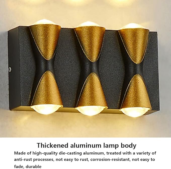 Exterior Light Fixture,Up and Down Wall Lights Indoor IP65 Waterproof Morden Wall Sconces Lighting 6W Warm White | Lumora