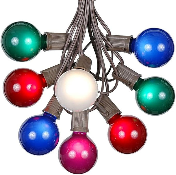 100 Foot G50 Outdoor Patio String Lights with 125 Multi Globe Bulbs – Indoor Outdoor String Lights – Market Bistro | Lumora