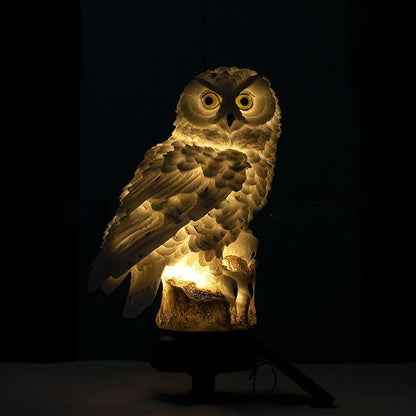 Solar Owls for Outdoor and Garden Decorative – Resin Animal Night Light, with Stake for Outdoor Solar Lighting – for Garden, Lawn, Floor, Landscape, Path, Park