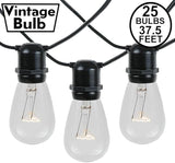 Novelty Lights 37.5 Feet, 25 in-Line E26 Sockets, S14 String Light Set with Clear Incandescent Bulbs, Heavy Duty | Lumora