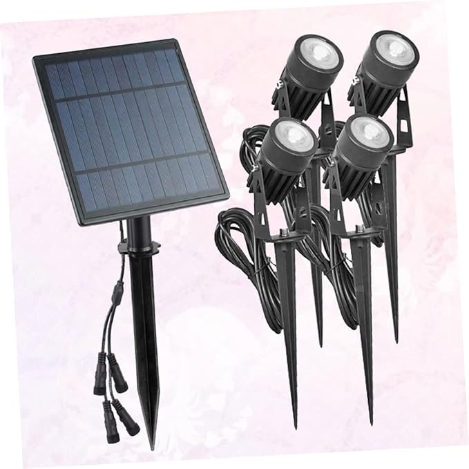 Solar LED Lawn Lights Waterproof Outdoor Ground Plug Light for Garden Decoration 6W Warm White Lighting for Patios and Pathways