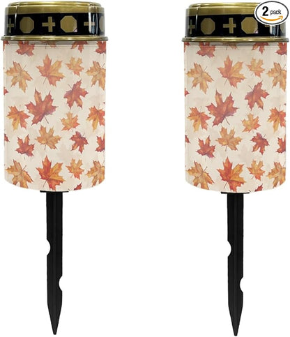 Autumn Maple Leaves Solar Lights Outdoor Waterproof Solar Garden Landscape Lighting for Outside Solar Stake Lights,Lantern Decoration for Yard Patio,Wall Light Auto On/Off