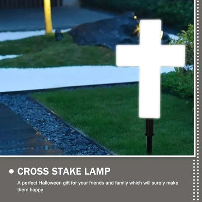 Uonlytech Solar Cross Garden Light, Cross Shaped Memorial s Cemetery Decorations for Grave Outdoor, Remembrance Halloween Decor