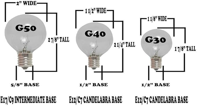 G50 Patio String Lights with 125 Clear Globe Bulbs – Outdoor String Lights – Market Bistro Café Hanging String | Lumora