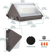 kadision 60W LED Wall Pack Light with Photocell, 7800lm 5000K Daylight 100-277V, Waterproof Dusk-to-Dawn Outdoor | Lumora