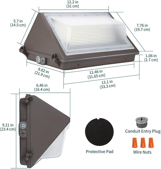 kadision LED Wall Pack 100W 13000lm 5000K Daylight 100-277V, IP65 Waterproof Dusk-to-Dawn Outdoor Lighting for | Lumora