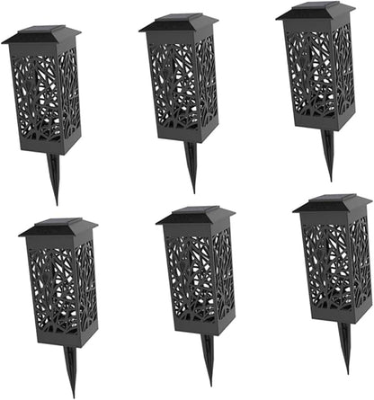 LIFKOME 6pcs Solar Garden Lights Stakes Landscape Lights Ground Easy Installation for Patio Garden Event Decor