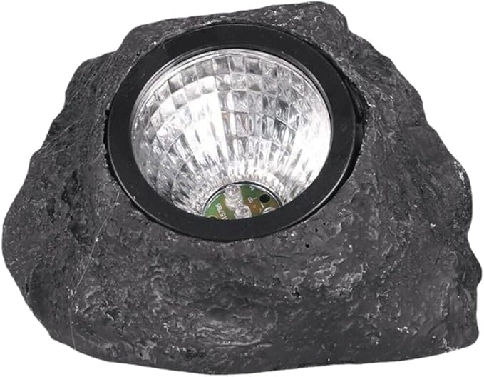 ansu Solar Garden Rock Lights Outdoor Waterproof Landscaping Path Spotlights Decoration, Black