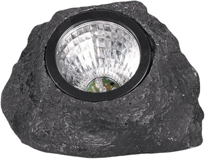 ansu Solar Garden Rock Lights Outdoor Waterproof Landscaping Path Spotlights Decoration, Black