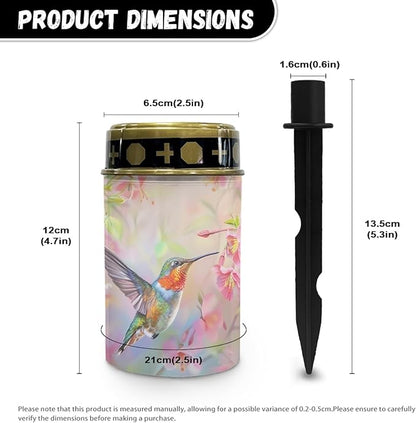 Hummingbirds Solar Pathway Lights Waterproof Solar Outdoor Lights,Solar Stake Lights Solar Lantern Solar Garden Lights, Wall Light Auto On/Off,Cherry Blossom