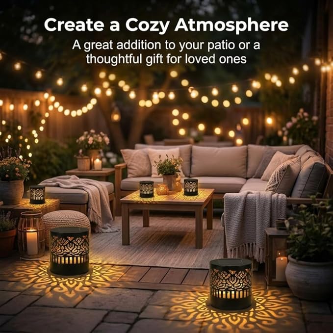 Decorative Solar Mandala Lights, 2026 New Solar Mandala Lights Outdoor, Mandala Theme Waterproof Fence Light for Garden Post Patio Backyard Yard Decor (1 Pcs)