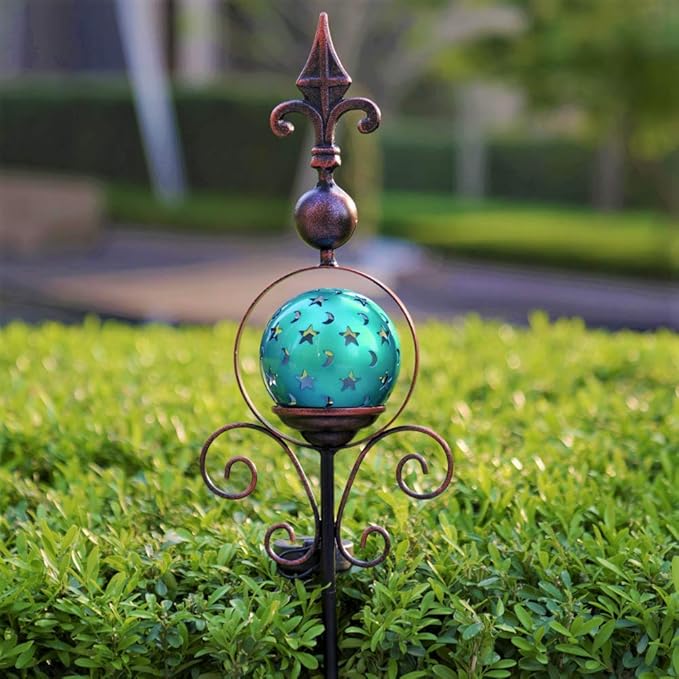 Garden Decor Solar Lights Outdoor Decorative Garden Stake Decorations for Outside Yard Patio Porch Lawn. Yard Art. (Blue Globe)