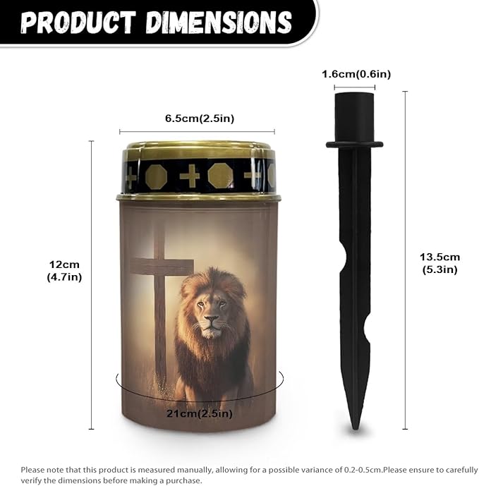 Lion Solar Lights for Outside Solar Lights Grave Decorations for Cemetery Water Proof Outdoor Lighting Home Decoration Gifts