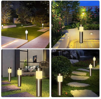 2 Pack Solar Pathway Lights Outdoor, Modern Design Waterproof Solar Landscape Lighting, Bright Garden Lights for Patio Lawn Yard Walkway Driveway (Warm White) (White Light)