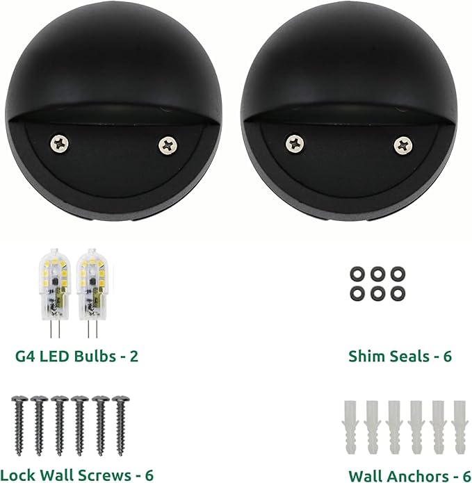 Lumina Lighting® 2W Landscape Deck Lights (2 Pack) | Low Voltage Landscape Deck Lights Waterproof - Outdoor Patio | Lumora