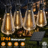 Hotsonic Solar Outdoor String Lights Waterproof, 50FT Remote Control LED Outside Lights with Shatterproof Bulbs, Dimmable Hanging Lights for Patio Porch Garden pergola Yard House Bistro Party decors