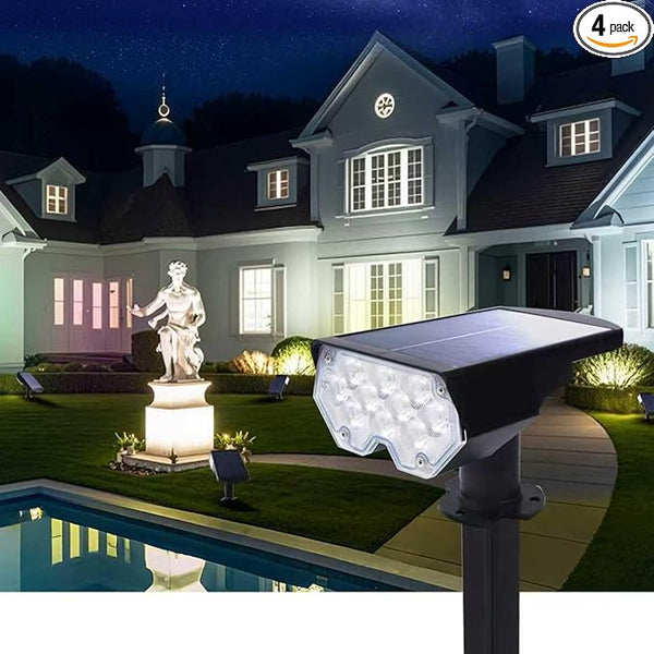 1 Pack Solar Powered Outdoor Spot Lights Outside Waterproof 20 LEDs Landscape Spotlights Dusk to Dawn for House | Lumora