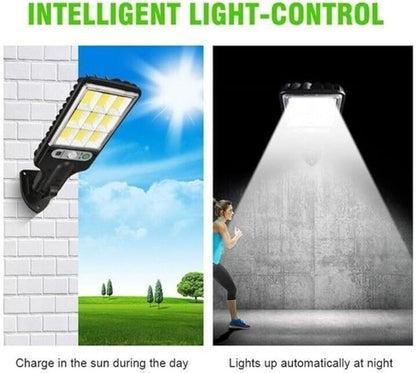 anso LED Solar Light Outdoor Garden PIR Motion Sensor 3 Modes Lamp Security Street Lamp Wall Yard (C,Without Remote)