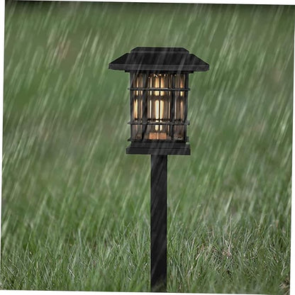 Outdoor Waterproof Solar Pathway Lamps 4-Piece Set Decorative LED Ground Lights for Garden Yard Lawn and Patio