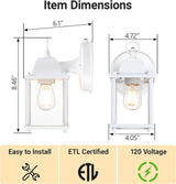 LIT-PaTH Dusk to Dawn Outdoor Wall Lantern, Wall Sconce Waterproof Porch Lighting Fixture, E26 Base, Aluminum | Lumora