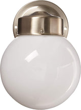 Nuvo SF76/705 Porch Wall Fixture with Globe, Brushed Nickel, Polished Brass | Lumora