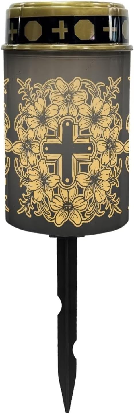 Solar Garden Lights for Cemetery Solar Lights Outdoor Garden, Cross Eternal Lights for Cemetery Grave Decorations