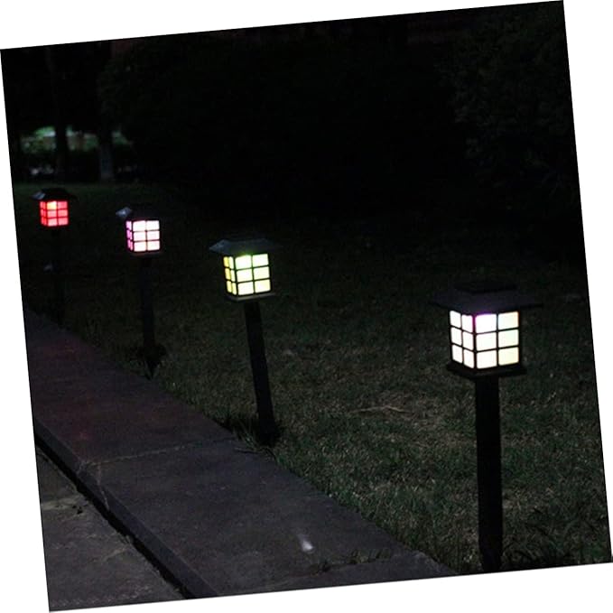 VILLCASE Outdoor Solar Pathway Lights LED Solar Landscape Lighting for Lawn Patio Walkway Driveway Durable with Easy Installation and RGB Glow