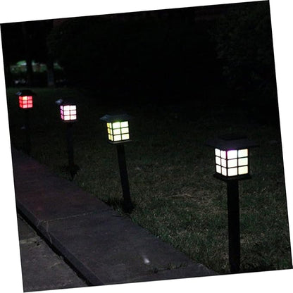 VILLCASE Outdoor Solar Pathway Lights LED Solar Landscape Lighting for Lawn Patio Walkway Driveway Durable with Easy Installation and RGB Glow
