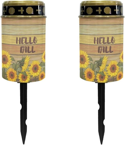 Hello Fall Solar Powered Garden Lights Pathway Solar Lights Outdoor LED Solar Light Long Lasting Solar Light Bright Solar Garden Lights Waterproof Garden Lights