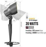 VENUS MANUFACTURING Landscape Lighting Low Voltage Landscape Spotlight Kits 20W Halogen Outdoor 145 Lumen Black | Lumora