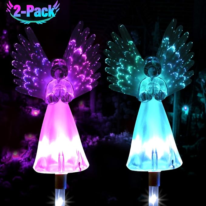 Qualife Solar Angel Lights Outdoor, Garden Gifts for Housewarming Mom Women,Solar Powered Decorative Lights for | Lumora