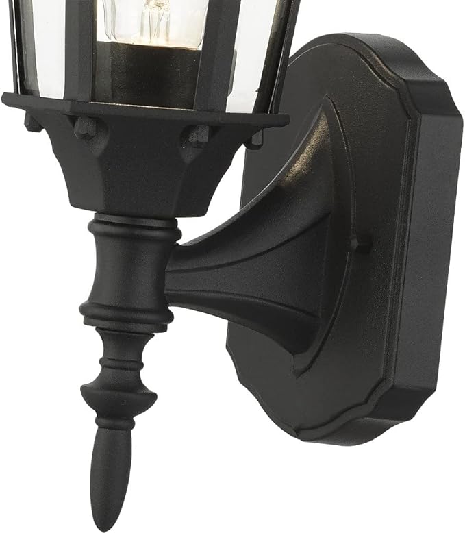 Livex Lighting 7551-14 Outdoor Wall Lantern with Clear Beveled Glass Shades, 16" x 6" x 16", Black | Lumora