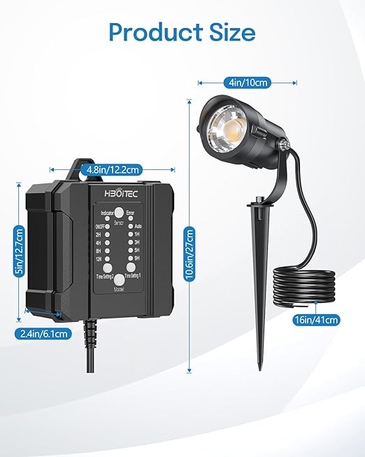 HIBOITEC Low Voltage Landscape Lighting 1200LM 12W with Connectors 100W Transformer - Outdoor Security Flood Light | Lumora