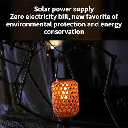 Waterproof Lighting Solar Pathway Lights Outdoor Handmade Bamboo Weaving Garden Lights Landscape Decoration (A Style A)