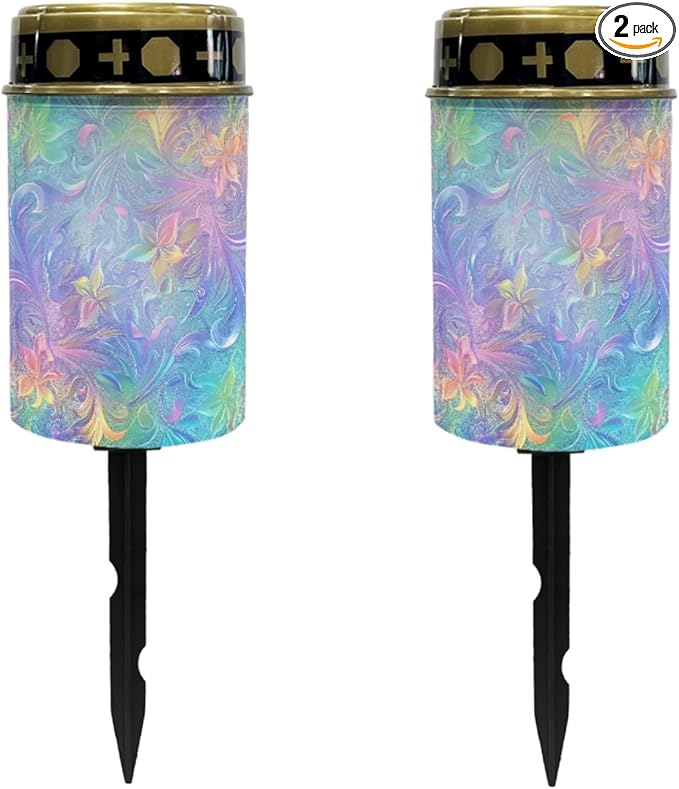 Watercolor Solar Pathway Lights for Outside Solar Garden Stake Lights Outdoor Waterproof Walkway Lights for Yard Patio Driveway Warm White LED Lantern Solar Powered Fairy Lights