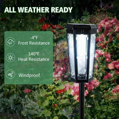 echosari Solar Pathway Lights Outdoor, 8 Pack Solar Powered Garden Lights Waterproof IP65, Auto On/Off, Solar Driveway Landscape Lights for Yard Path Landscape Walkway Lawn（Cool White）