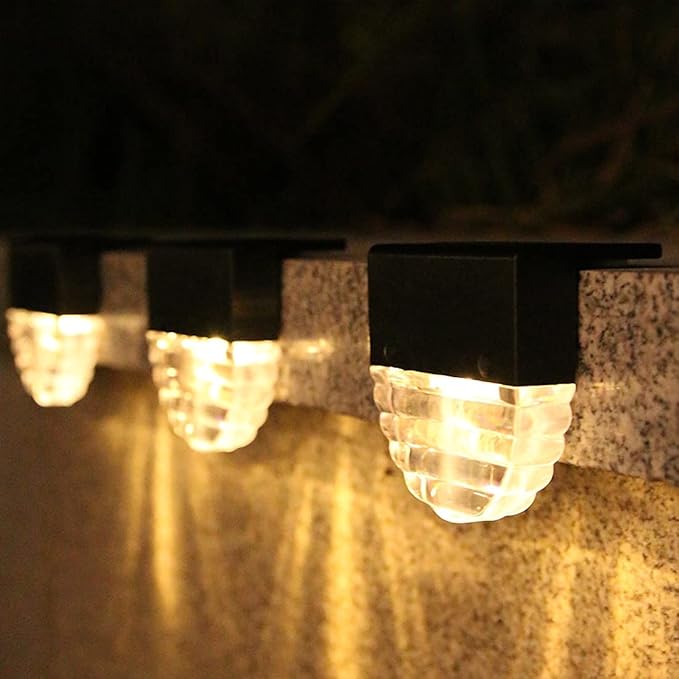 Ulalaza 2Pcs Solar Decking Lights RGB+ Changing Solar Step Lights Outdoor Waterproof Stair Lights for Fence, Deck | Lumora