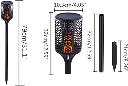 Ulalaza Solar Outdoor Lights 99 LED Flickering Flames Torch Light Waterproof Landscape Ligh Auto On/Off Path Lights