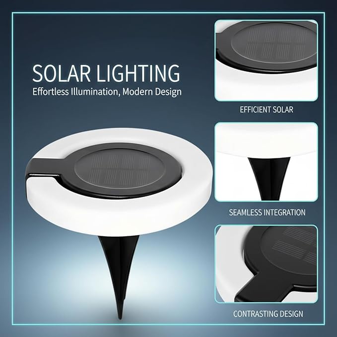 2 Pcs Waterproof Led Ground Lighting, Outdoor Solar Pathway Lights 5.9 X 5.51 in, Dusk to Landscape Lighting, Aa/300 Mah Battery, for Patio Yard Garden Stair Balcony