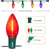 C9 Christmas Lights Outdoor, 25FT Waterproof Multicolor LED String Lights for Roofline Xmas Tree Patio Holiday | Lumora