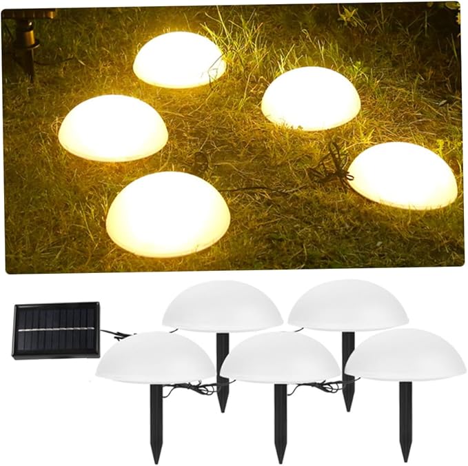 Veemoon Solar Garden Lamp Warm Light Hemisphere Ground Stake Outdoor Pathway Light for Patio Driveway Flower Bed | Lumora
