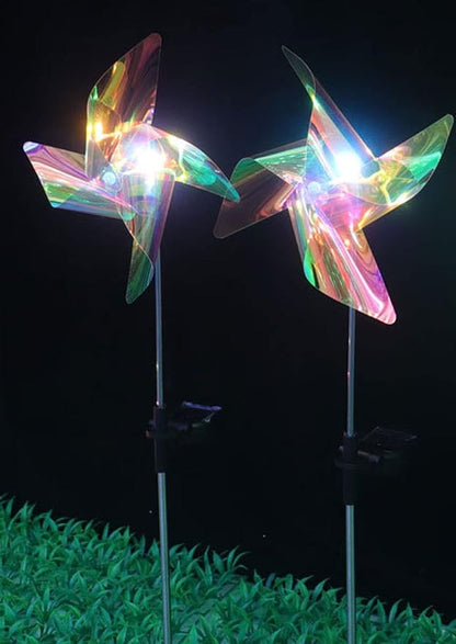 Ulalaza 2PCS Garden Solar Lights Multi-Color Changing 4 LED Flower Stake Light Decorative Landscape Lawn Yard Outdoor Lights Length 72mm/3inch