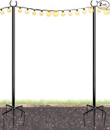 10FT String Light Poles for Outdoor, Heavy Duty Metal Lighting Stand Pole for Garden Lawn Backyard Patio Holiday | Lumora