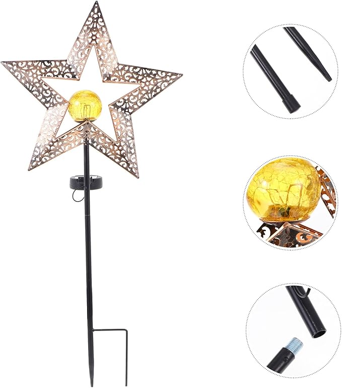 Solar Lawn Light Outdoor Star Hollow Ground Lamp Garden Solar Path Light Yard Landscape Lighting for Patio Lawn