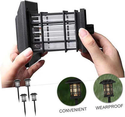 Outdoor Waterproof Solar Pathway Lamps 4-Piece Set Decorative LED Ground Lights for Garden Yard Lawn and Patio
