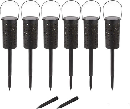 Solar Garden Lamp, 6 Sets Waterproof LED Solar Pathway Lights, Outdoor Landscape Star Moon Ground Lamp for Lawn Patio Walkway