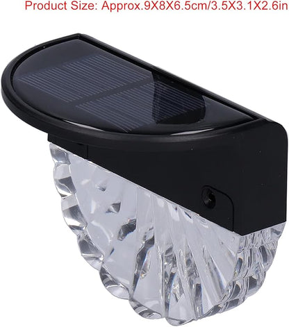 Solar Deck Lights, Polycrystalline Silicon Solar Fence Lights with 2 Lighting Modes for Outdoor Path Garden Balcony Garage Wall