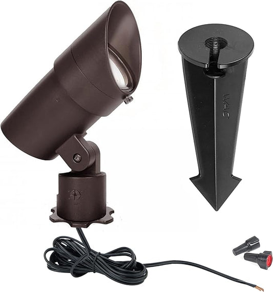 WAC Landscape Lighting, LED 12V Large Size Accent Light with Adjustable Beam Angle and Integral Brightness Control 740-2300 Lumens 2700K Warm Built-in LED in Bronze