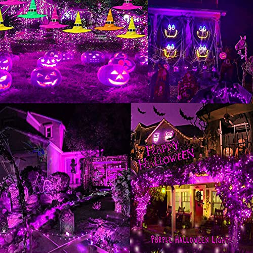 87.8FT 240 LED Linkable Purple Halloween Lights String Outdoor Plug In